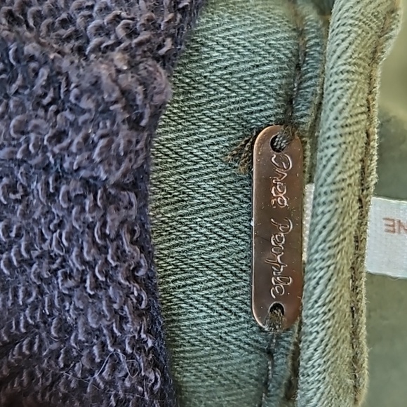 Free People size Small Army Green dental m black jersey sweatshirt sleeves hood - Picture 12 of 12